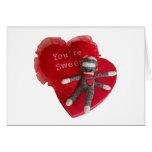 Sock Monkey Love #8 Heart You're Sweet Card