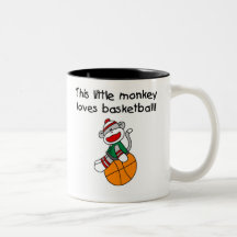 Sock Monkey Loves Basketball Coffee Mug