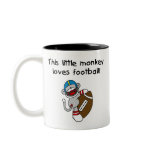 Sock Monkey Loves Football Coffee Mug