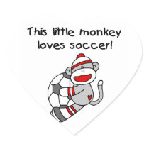 Sock Monkey Loves Soccer T shirts and Gifts Stickers