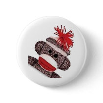 Sock Monkey merchandise products gifts Button