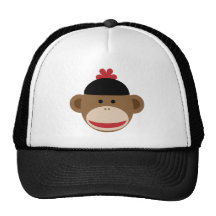 sock monkey mesh hats