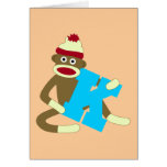 Sock Monkey Monogram Boy K Greeting Card