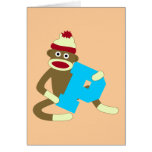 Sock Monkey Monogram Boy P Greeting Card