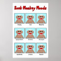 Sock Monkey Moods Poster posters