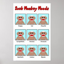 Sock Monkey Moods Poster