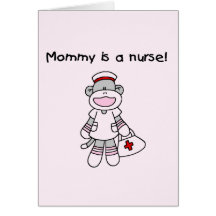 Sock Monkey Mummy Nurse T-shirts and Gifts Greeting Cards