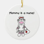 Sock Monkey Mummy Nurse T-shirts and Gifts Christmas Tree Ornaments