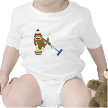 Sock Monkey Olympic Curling Bodysuit
