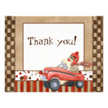 Sock Monkey Pedal Car, Thank You Note Cards Custom Invite