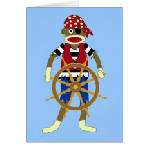 Sock Monkey Pirate Cards