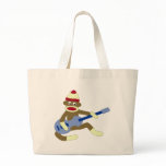 Sock Monkey Playing Blue Guitar Bag