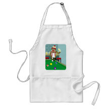 Sock Monkey Pool Billiards Player Apron