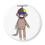 Sock Monkey Propeller Hat magnets