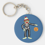Sock Monkey Skeleton Halloween Keychains