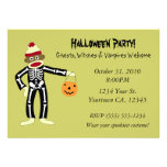 Sock Monkey Skeleton Halloween Personalized Invite