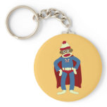 Sock Monkey Superhero Keychains
