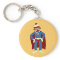Sock Monkey Superhero keychains