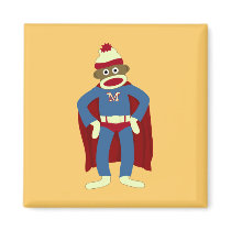 Sock Monkey Superhero Fridge Magnets