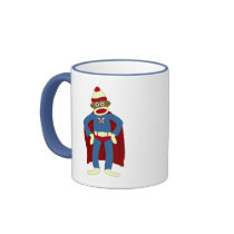 Sock Monkey Superhero Mug