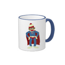 Sock Monkey Superhero Mug
