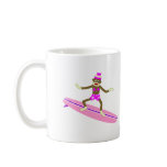 Sock Monkey Surfer Girl Coffee Mugs