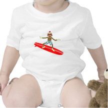 Sock Monkey Surfer T Shirt