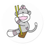 Sock Monkey Swinging stickers