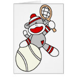 Sock Monkey Tennis Card