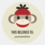 Sock Monkey THIS BELONGS TO Stickers