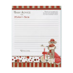 Sock Monkey, Tricycle, Boy Baby Shower Advice flyers