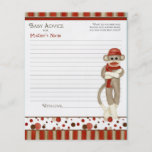 Sock Monkey, Tricycle, Boy Baby Shower Advice Full Colour Flyer