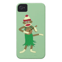 Sock Monkey Ukulele iPhone 4 Case-Mate Cases