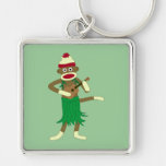 Sock Monkey Ukulele Key Chain
