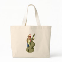Sock Monkey Upright Bass Player Canvas Bag