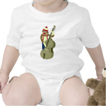 Sock Monkey Upright Bass Player Romper