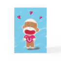 Sock Monkey Valentine Card