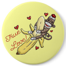 Sock Monkey Valentine Merchandise Pin