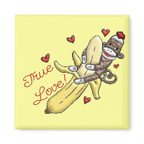 Sock Monkey Valentine Merchandise Magnets
