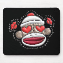 Sock Monkey Valentine Merchandise Mousepads