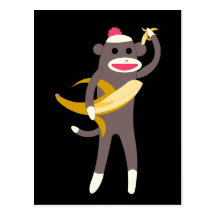 Sock Monkey with Banana Swords Postcards