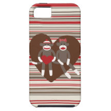 Sock Monkeys in Love Valentine's Day Heart Gifts