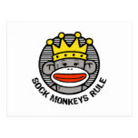 Sock Monkeys Rule Postcard