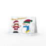Sockmonkey and Snowman Greeting Card