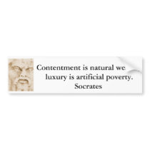 Socrates quote about minimalism and materialism bumper stickers