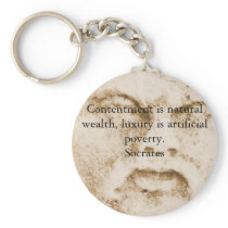 Socrates quote about minimalism and materialism key chain