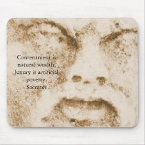Socrates quote about minimalism and materialism mouse pads