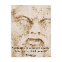 Socrates quote about minimalism and materialism post cards
