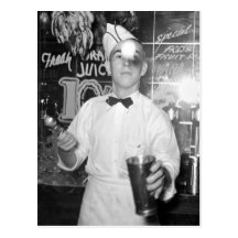 Soda Jerk, 1930s Post Card