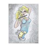 Soft Blonde Pin Up fantasy Art Postcard Print